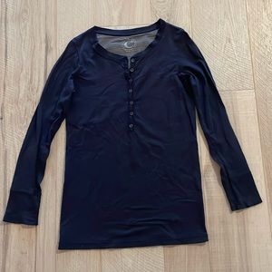 Celtic & Co Organic Cotton Henley. Navy Blue.